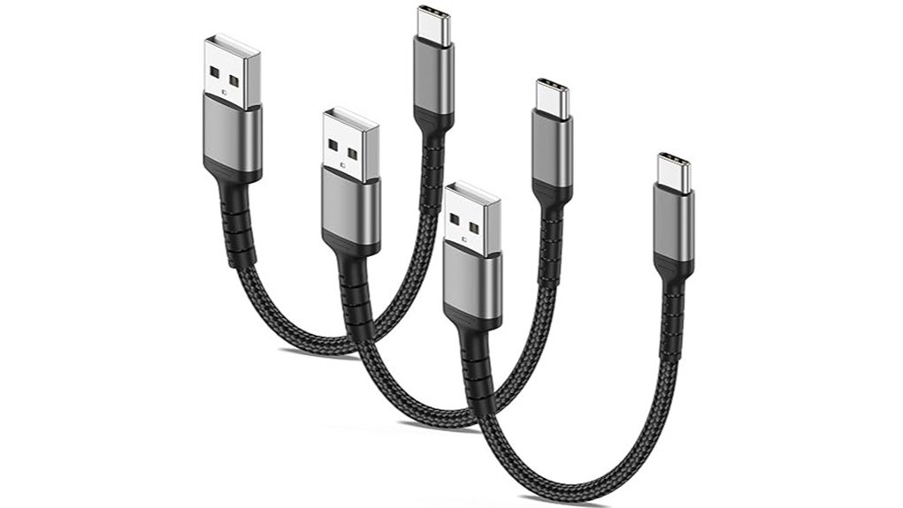 six inch braided usb atousb c pack