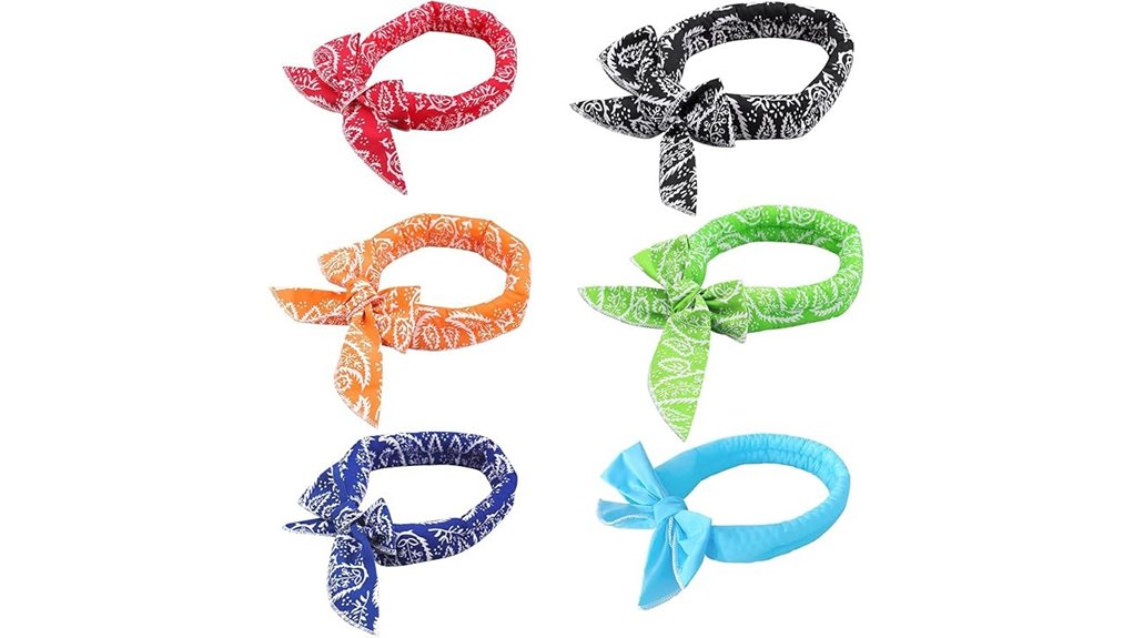 six multicolor cooling neckbandanas