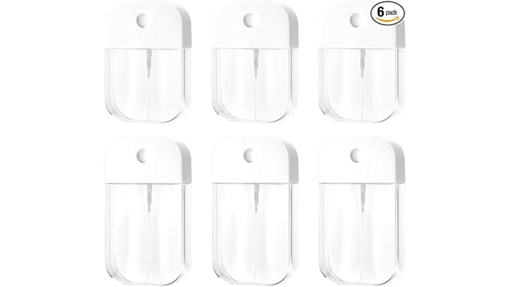 six pack clear refillable bottles
