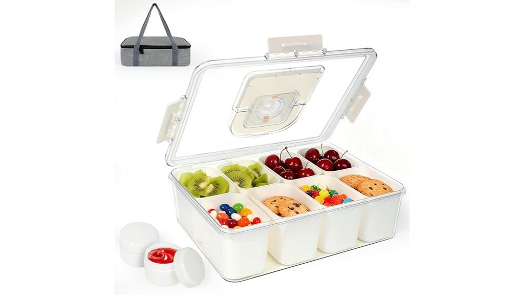 Best Insulated Snack Containers for Day Trips 13 snackle box eight compartment bag