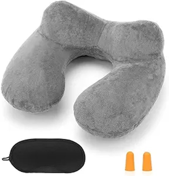 15 Best Inflatable Neck Pillow 2 soft velvet inflatable pillow