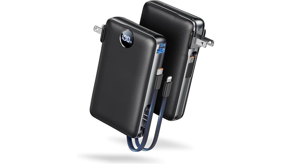Top Travel Power Banks With Built-In Cables for Trips 4 sucrosey 50kah black cables