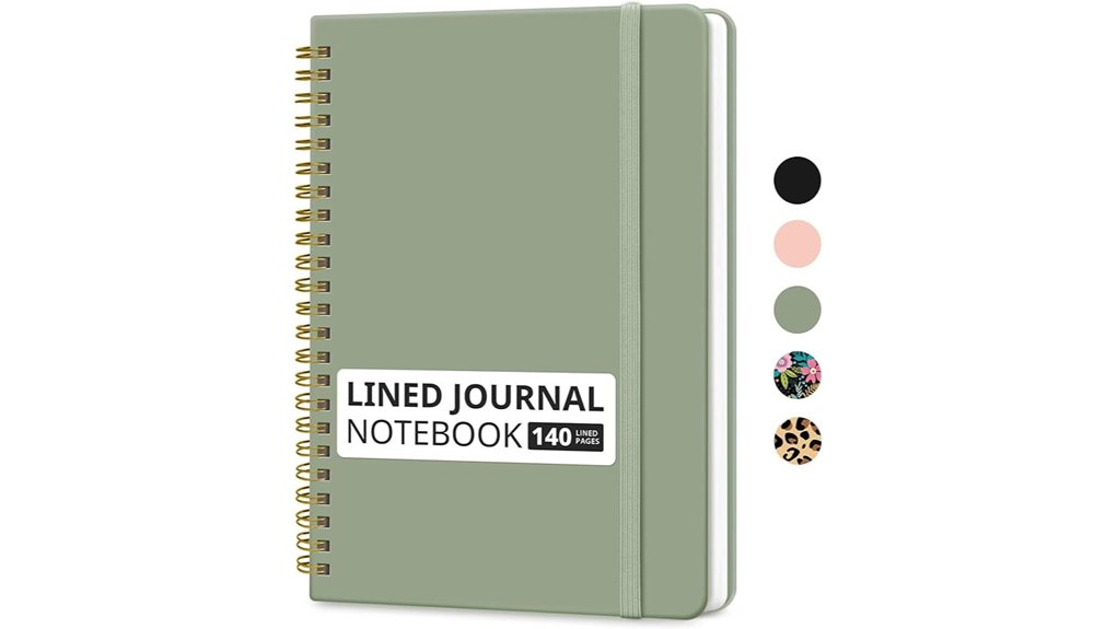 taja green spiral notebook