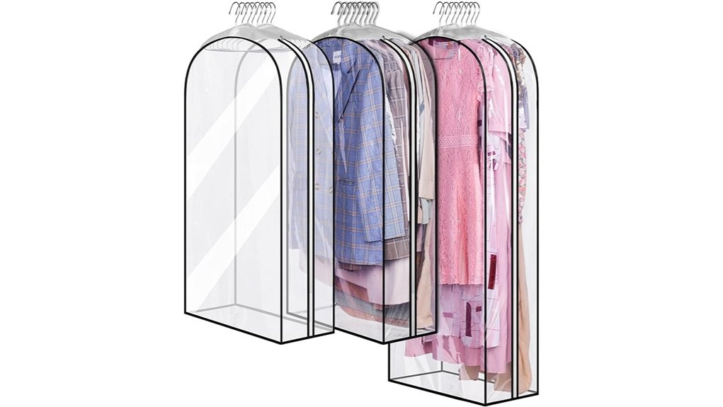 three pack clear garment bags