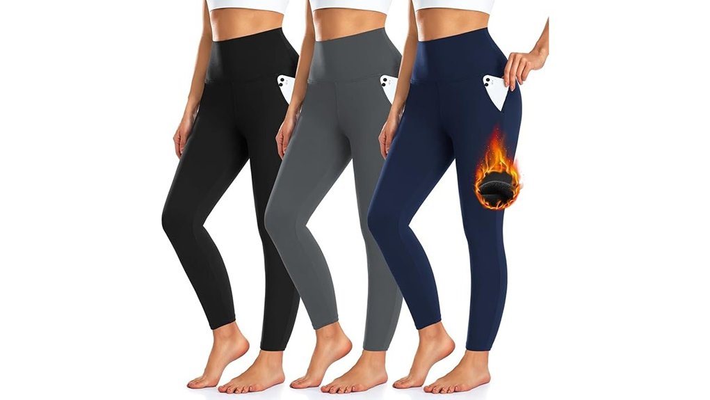 Thermal Leggings That Handle Cold Hikes 6 three pack fleece lined leggings pockets