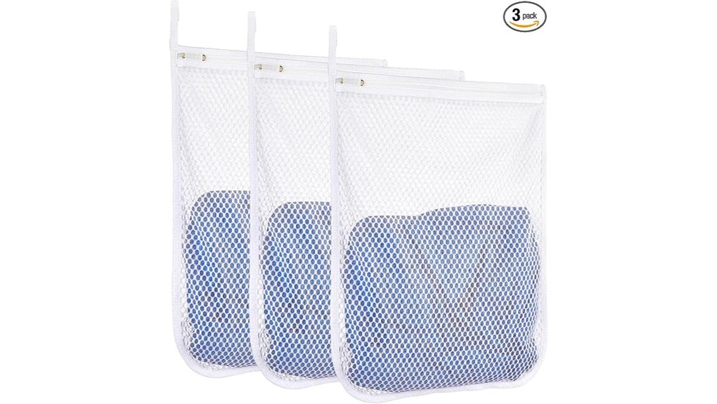 Mesh vs Waterproof Laundry Bags 12 three pack honeycomb mesh bags