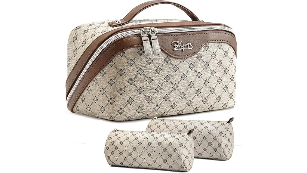 Top Travel Makeup Bags for Easy Cleaning & Great Compartments 5 three piece vegan travel makeup