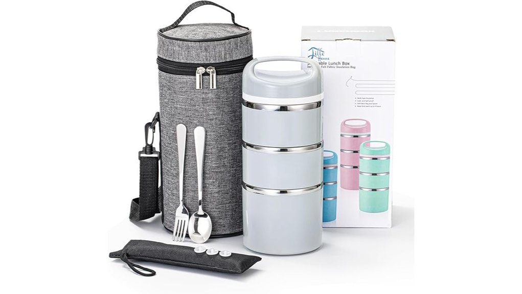 Best Insulated Snack Containers for Day Trips 10 three tier stainless steel lunchbox