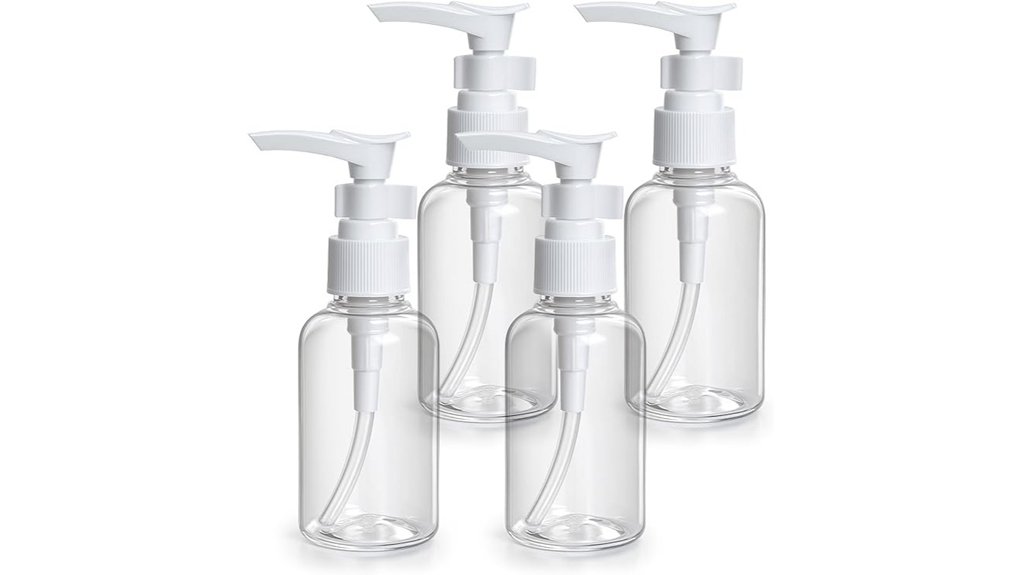 Best Mini Pump Bottles for Lotions and Sunscreen 12 transparent 50ml travel pumps
