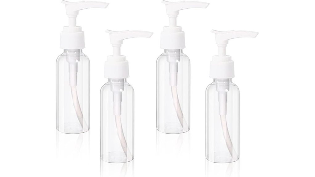 Best Mini Pump Bottles for Lotions and Sunscreen 14 transparent travel pump bottles