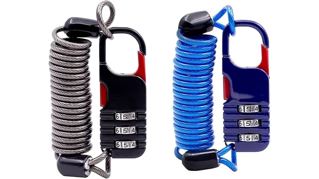 travel friendly combination cable locks