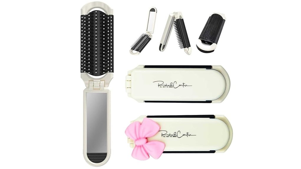 Travel-Ready Hairbrushes: Compact Detangling Essentials 15 travel sized folding hairbrush mirror