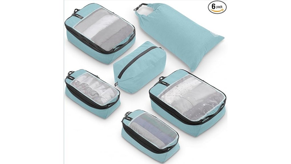 Packing Cubes: Compression vs Standard vs Zip Mesh 2 tripped 6 piece compression cubes