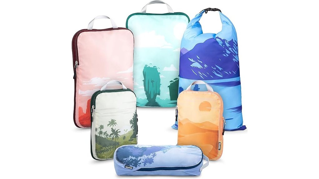 Packing Cubes: Compression vs Standard vs Zip Mesh 7 tripped compression carry on cubes