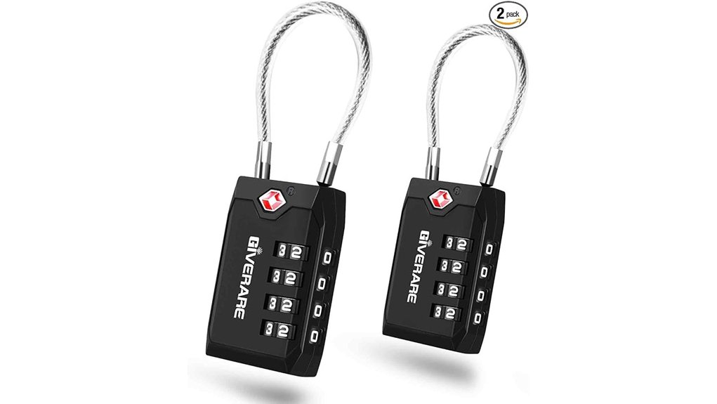 Best Travel Locks: Cable Lock, Padlock, and Combination Lock 13 two pack 4 digit tsa locks