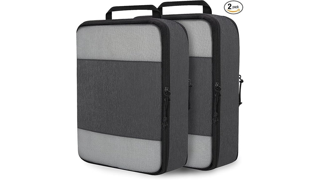 Packing Cubes: Compression vs Standard vs Zip Mesh 9 two pack extra large black mesh cubes