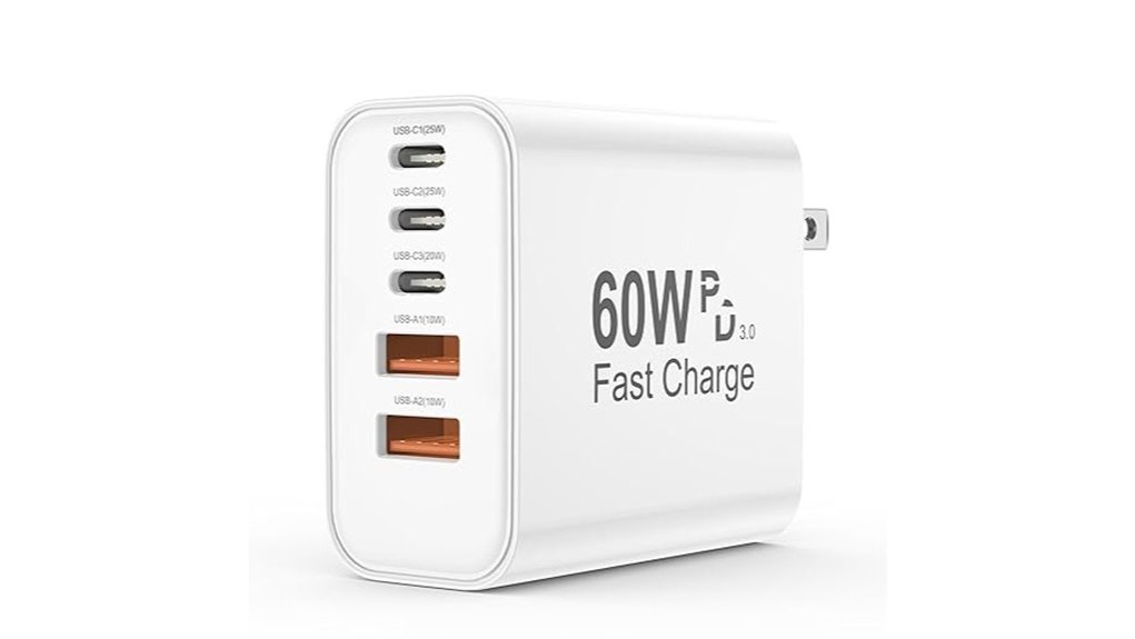 Must‑Hold USB‑C Wall Chargers for Fast Power & Multi‑Ports 4 usb c 5 in 1 60w charger