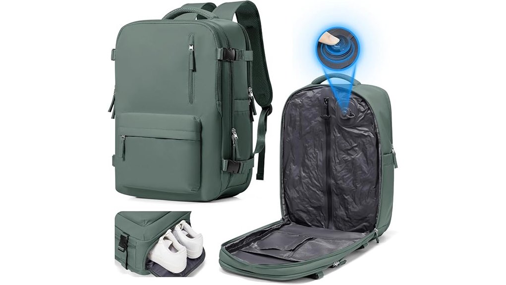 vacuum pump green travel backpack