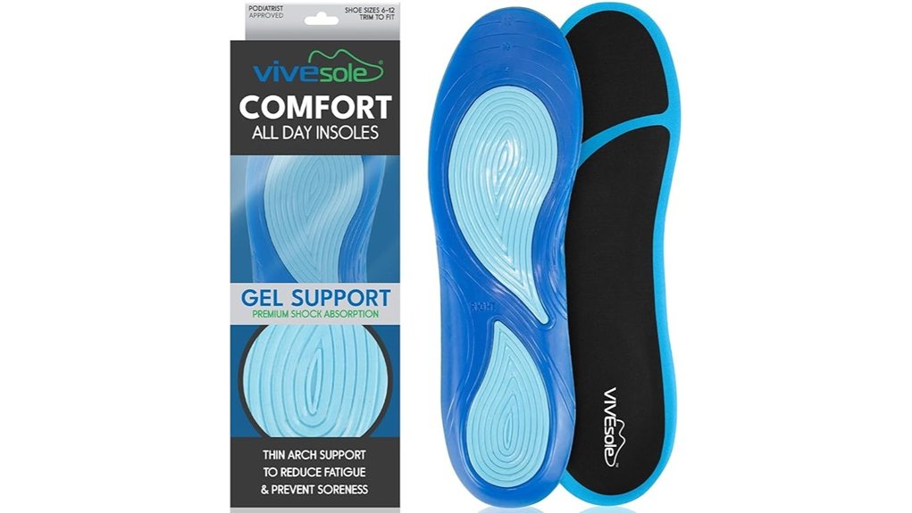 Best Travel Shoe Inserts for Endless Walking Comfort 4 vivesole gel insoles unisex