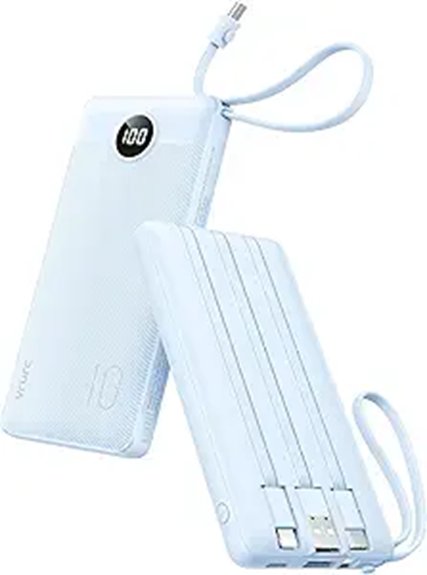 Top Travel Power Banks With Built-In Cables for Trips 13 vrurc 10k blue bank