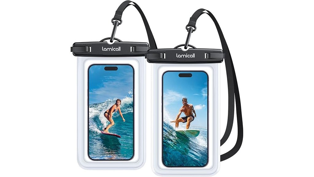 Best Waterproof Tech Pouches for Beach Trips 5 waterproof phone pouch 2 pack