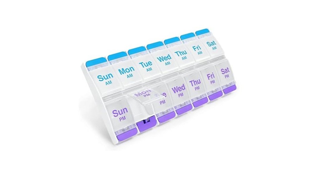 weekly pill organizer with lids