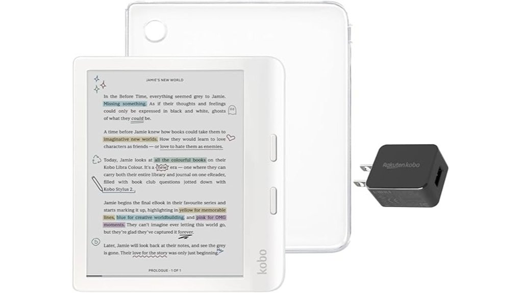 E-Readers That Beat Beach Glare, Stay Long, and Store Plenty 7 white kobo libra bundle
