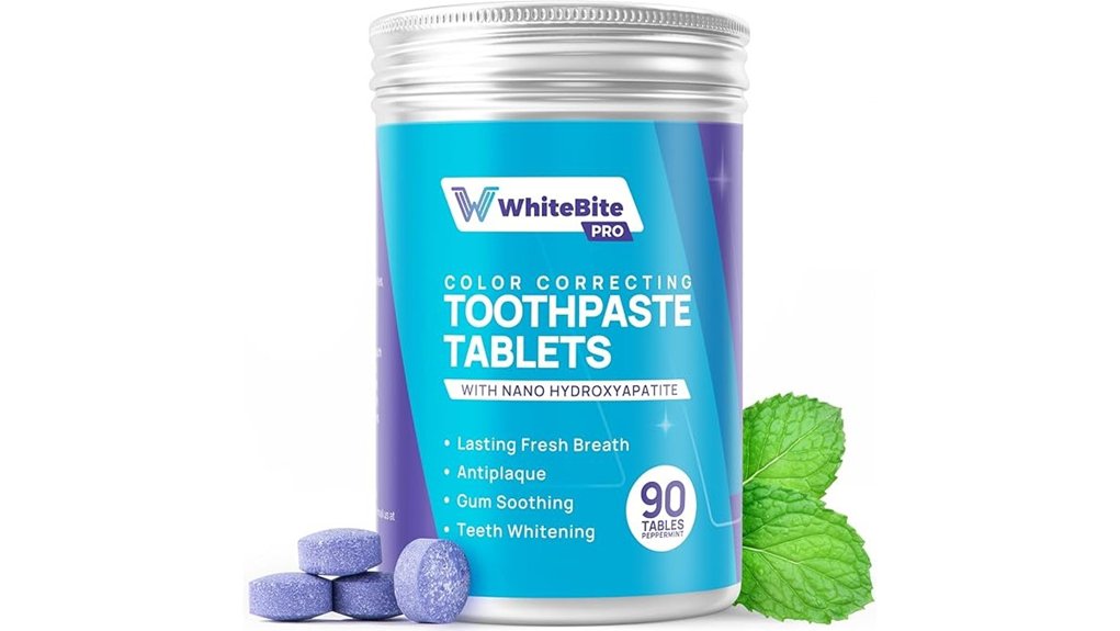 Best Travel Toothpaste Tablets for Carry-Ons 15 whitebite peppermint color correcting tablets
