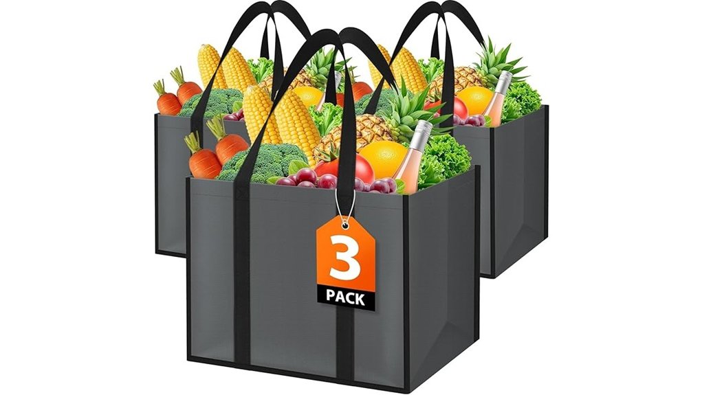 Foldable Shopping Bags That Make Market Days Effortless 11 wiselife 3 pack 35l bags