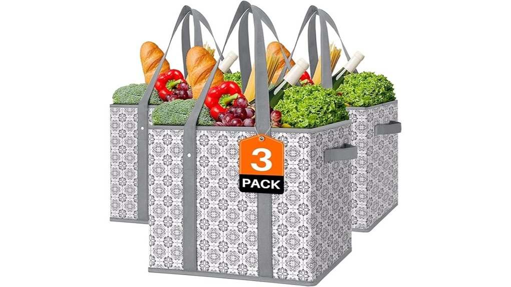 Foldable Shopping Bags That Make Market Days Effortless 10 wiselife 3 pack reusable bags