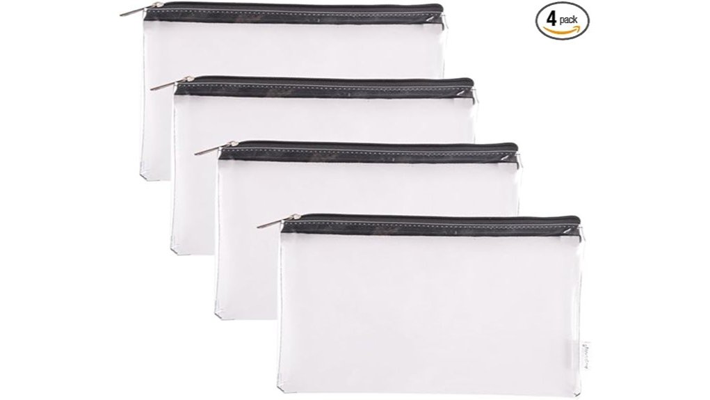 Best Transparent Travel Pouches for Effortless Security Checks 5 zippered clear vinyl bags