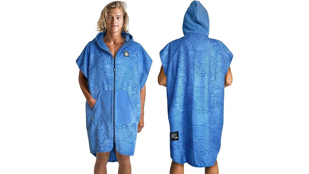 zippered hood surf towel