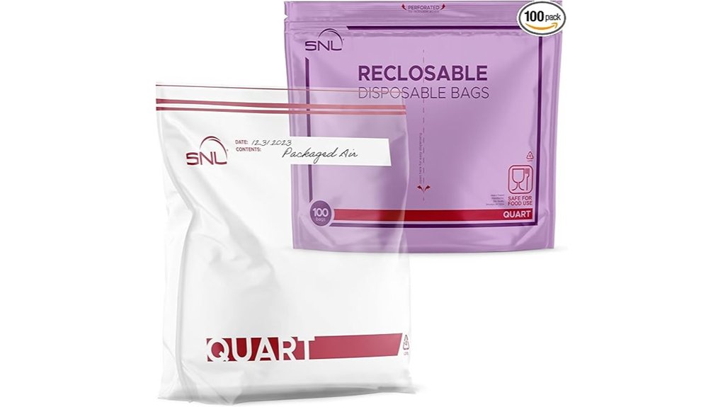 Clear Quart-Size Bags That Don't Split – Thick Seams 9 100 leak proof quart bags