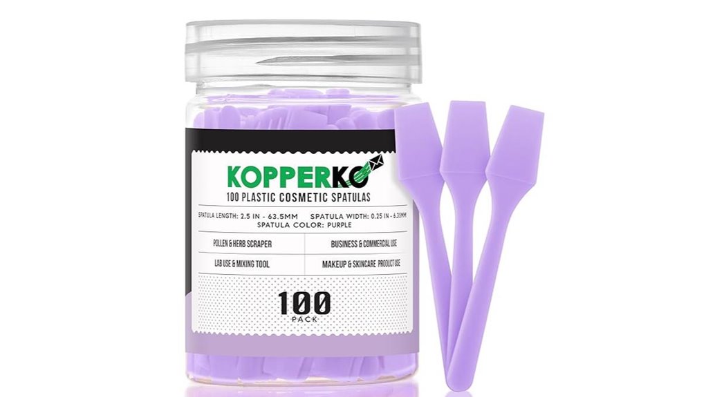 Top Travel-Size Skincare Spatulas (Hygienic Jars) You’ll Love 4 100 pack purple mini spatulas