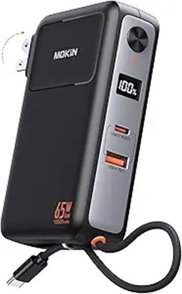 Power Banks with Built-In Cables That Keep You Charged 6 10 000mah 65w portable charger