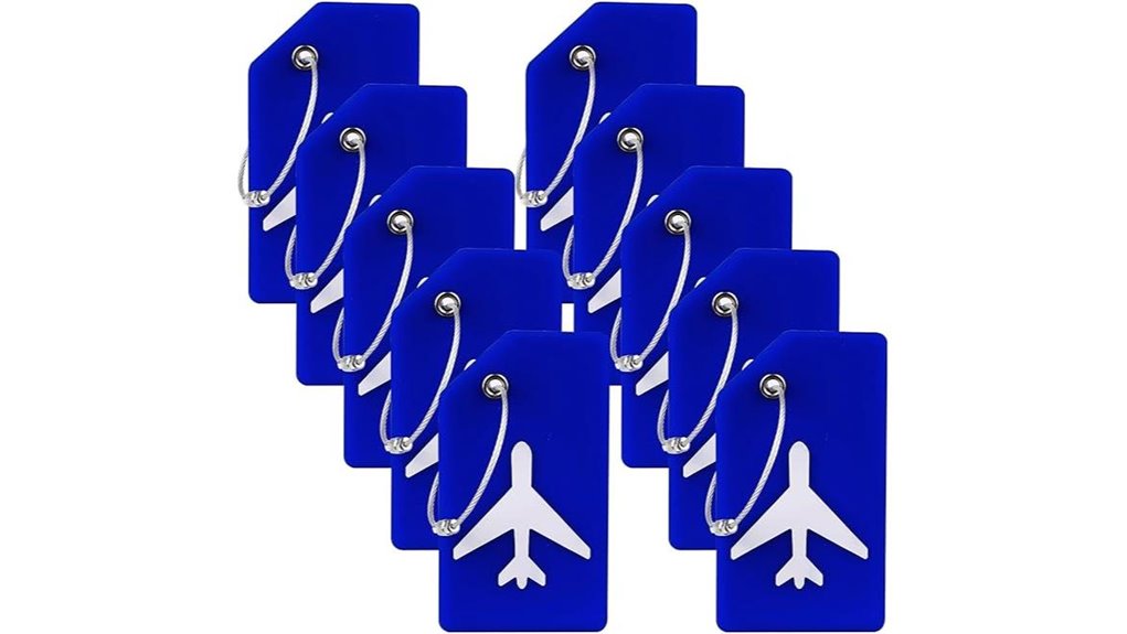 10 pack blue silicone tags