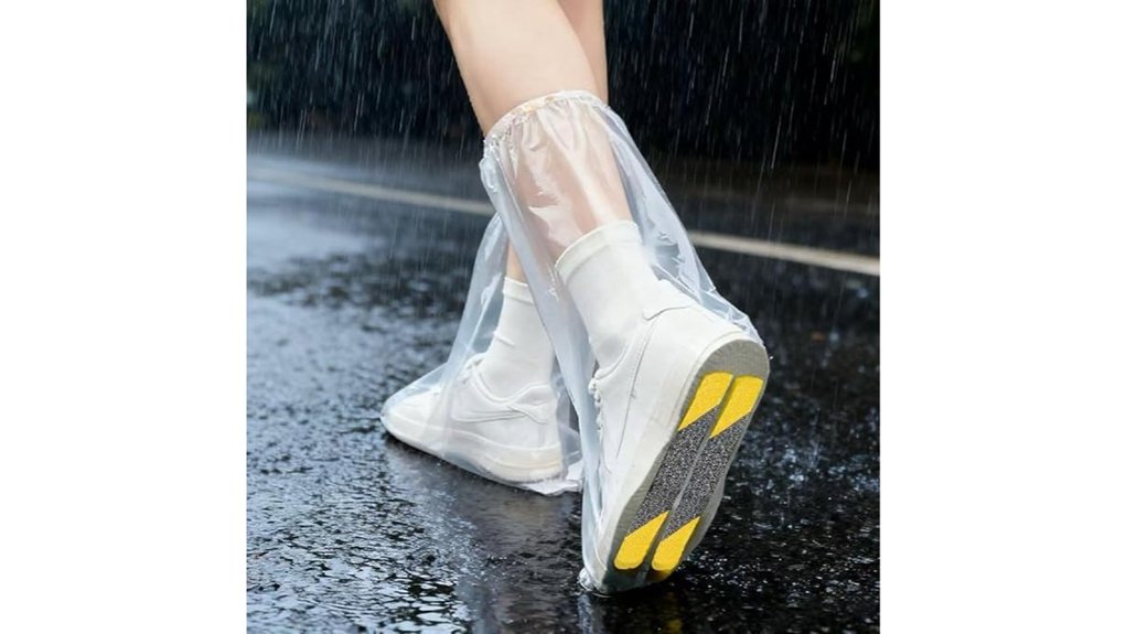 Travel shoe covers for slush that stay compact, grippy & dry 5 10 pack clear waterproof non slip