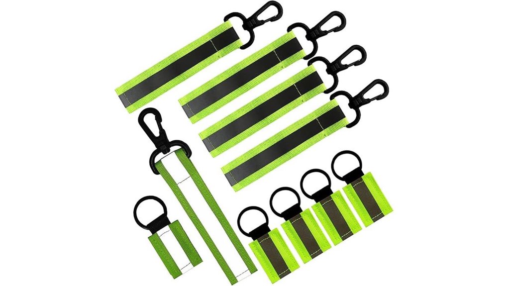 10 pack reflective straps keychains