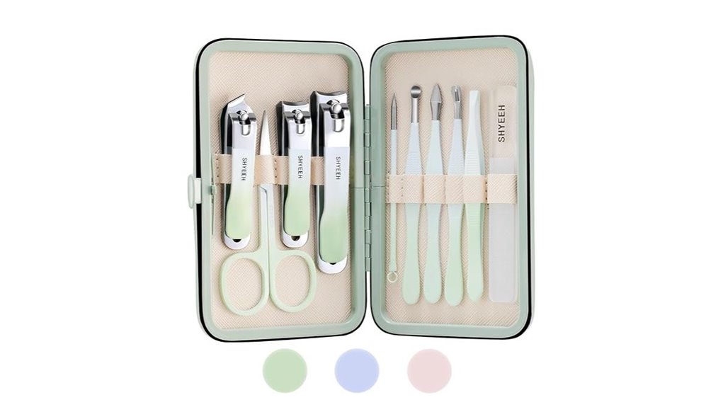 10 piece clipper leather bag