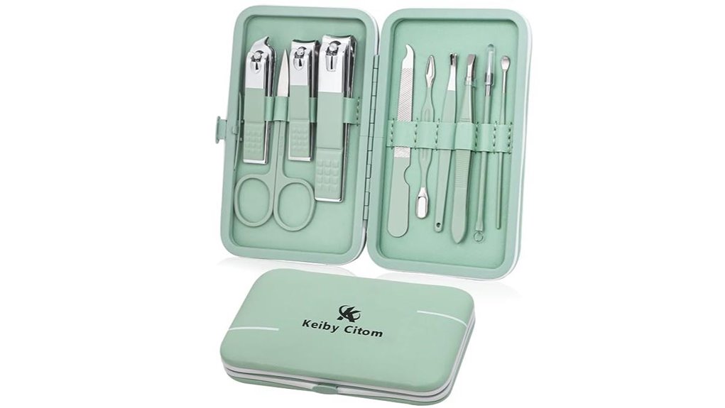 10 piece green travel clippers