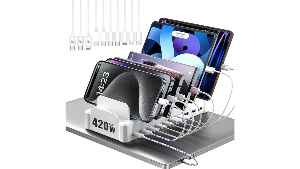 Family Multi-Charging Stations – One Outlet, Many Devices 8 10 port 420w usb c station