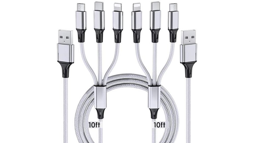 Braided Travel Cables (Reinforced Ends) For On‑The‑Go Power 11 10ft dual usb c micro cable