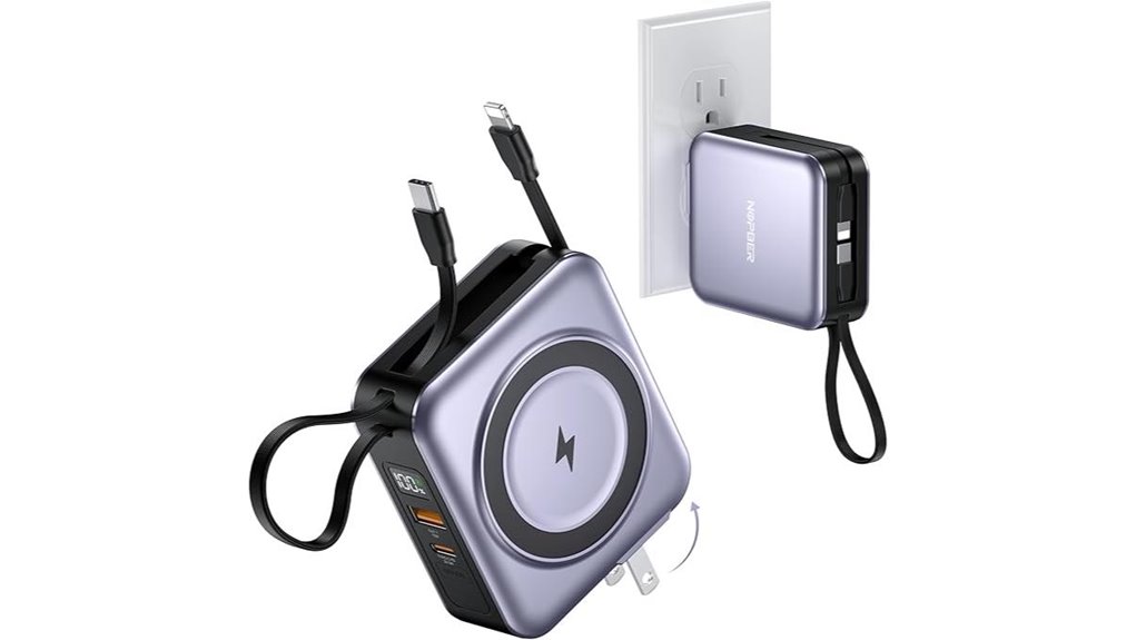 Power Banks with Built-In Cables (USB‑C/Lightning) Keep Charged 13 10kah magnetic 6 in 1 charger