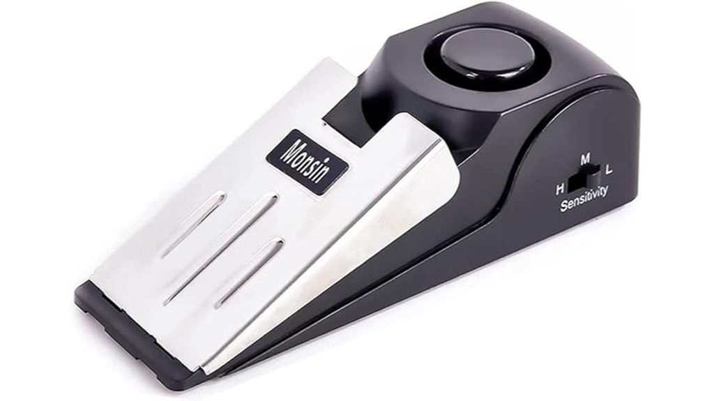Top Door Wedge Alarms for Loud, Sensitive Travel 3 120db security floor wedge
