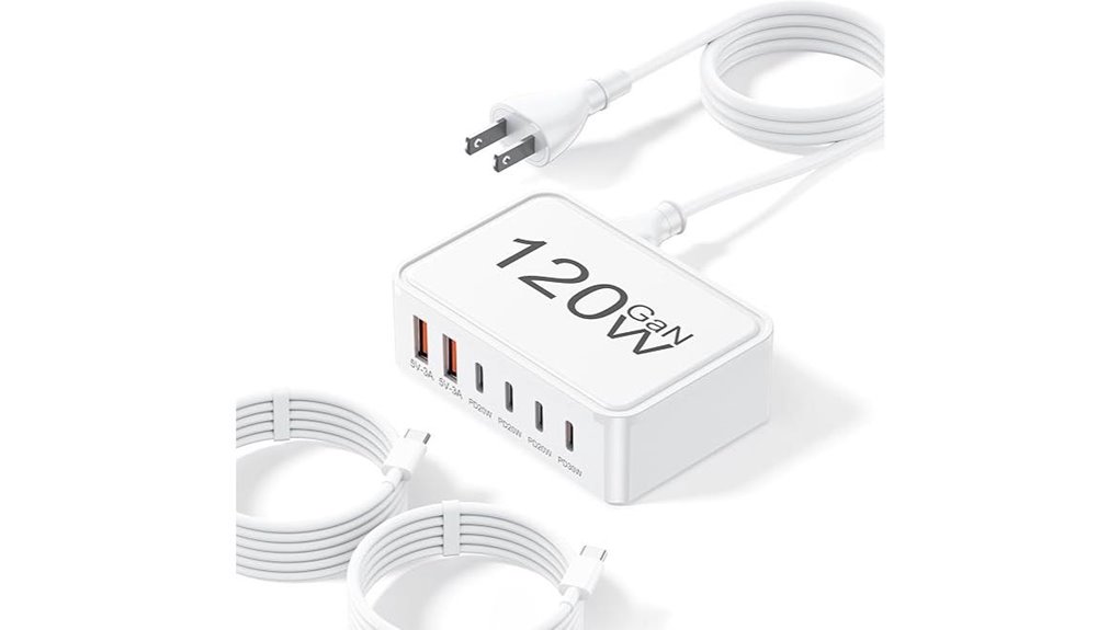 Bedside Charging Station (Multi-USB): Power Up Conveniently 11 120w 6 port usb c block