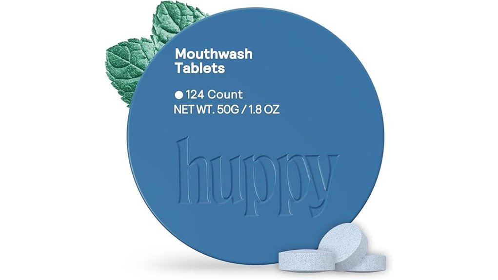 Top Travel-Ready Mouthwash Concentrate Tablets Bulky-Free 6 124 count huppy mint tablets