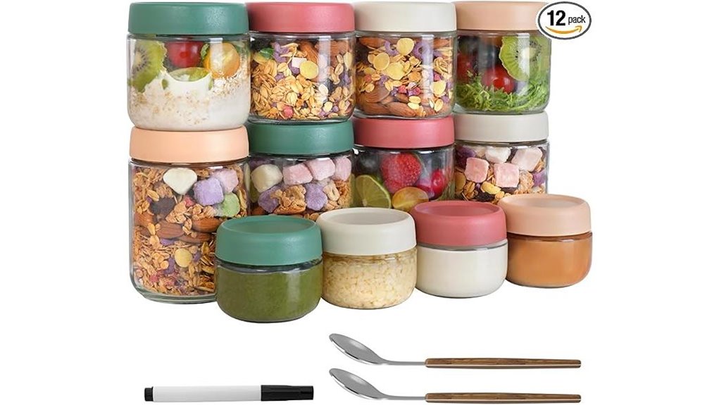 Leakproof Snack Jar (Wide Mouth): The Ultimate Snack Keeper 3 12 pack airtight wide mouth glass