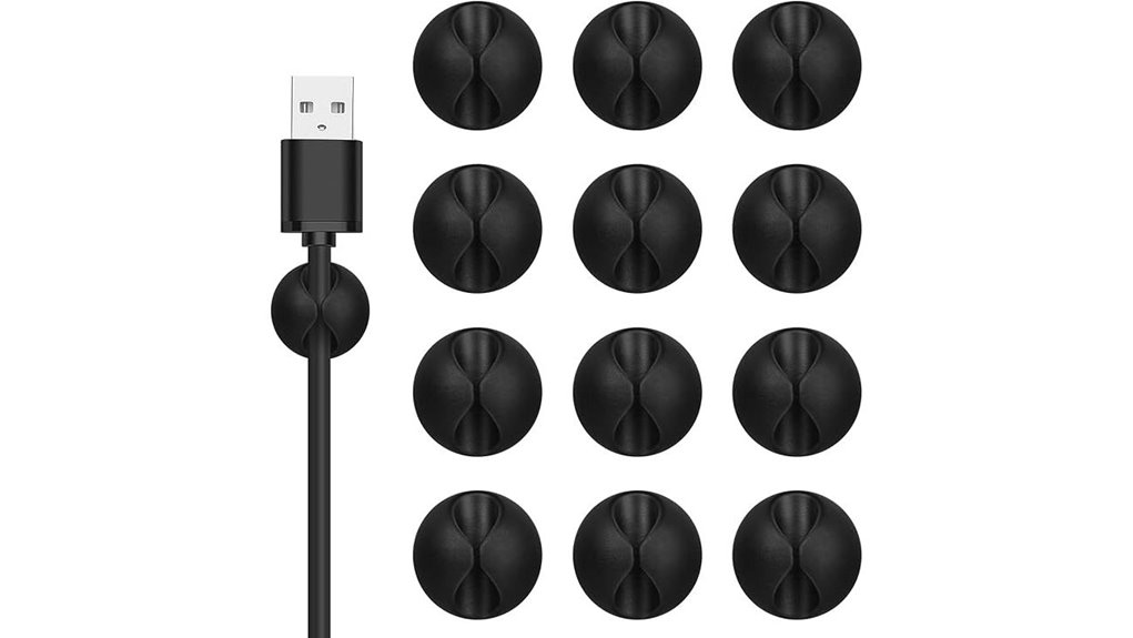 12 pack black adhesive clips