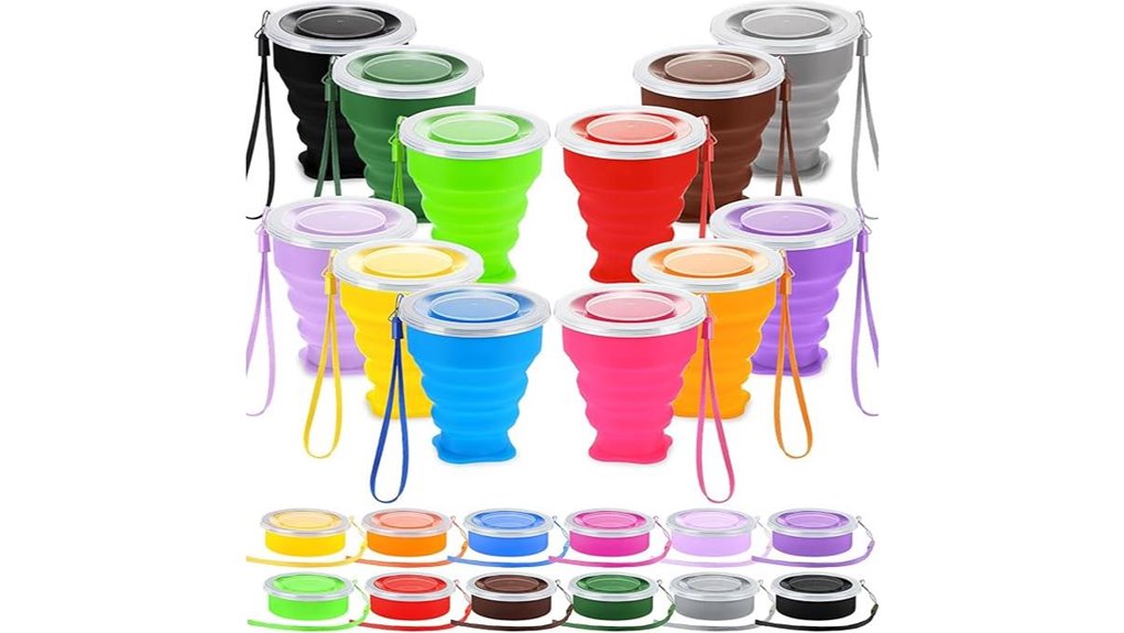 12 pack silicone collapsible cups
