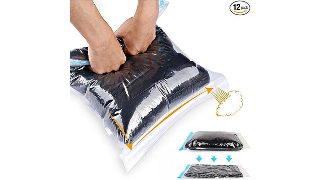 Simple Compression Bags That Keep Bulky Clothes Neat 6 12 pack transparent compression bags